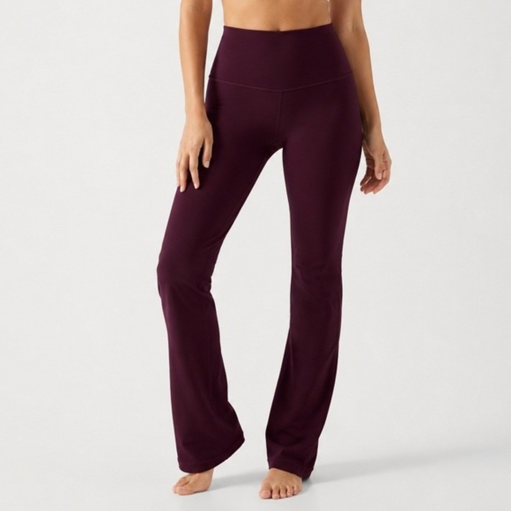 Athleta Elation Straight Leg Pant Burgundy Maroon High Rise Yoga S/T Tall NEW